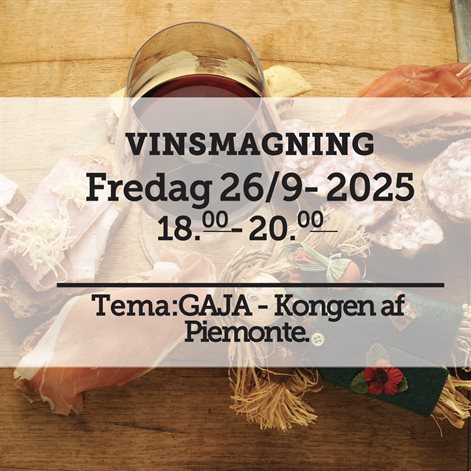 Vinssmagning fredag d. 26 september 2025 - slikforvoksne.dk