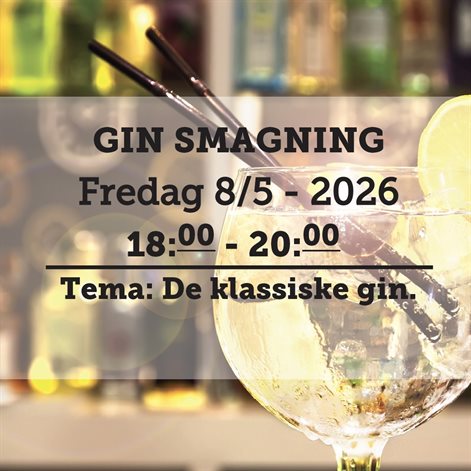 Gin smagning fredag d. 8 maj 2026 kl. 18.00 - 20.00 - slikforvoksne.dk