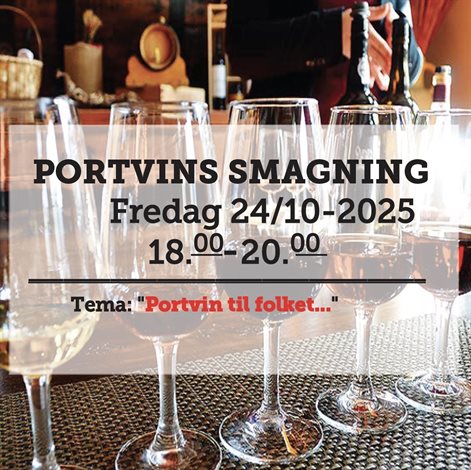 Portvinssmagning fredag d. 24 oktober 2025 - slikforvoksne.dk