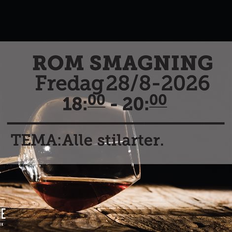 Rom smagning fredag d. 28 august 2026 - slikforvoksne.dk