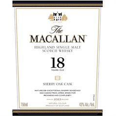 The Macallan Sherry Cask, 18 Years Old, Single Highland Malt Whisky, 43%, 70cl - slikforvoksne.dk